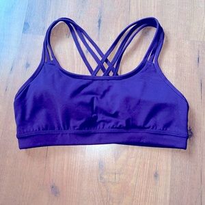 ATHLETA Purple Criss Cross Padded Sports Bra Large